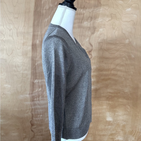 Loft silver metallic me without tags cardigan sweater - Picture 2 of 6